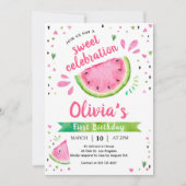 Sweet Watermelon 1st Birthday Invitation 招待状 (正面)