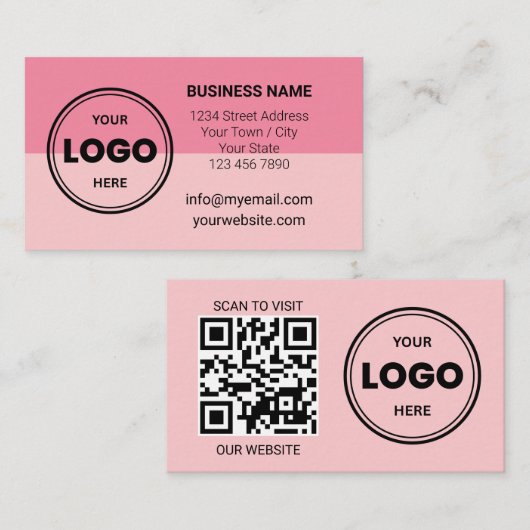 Sweet Watermelon Custom Logo QR Code Business Card 名刺 (正面/裏面)