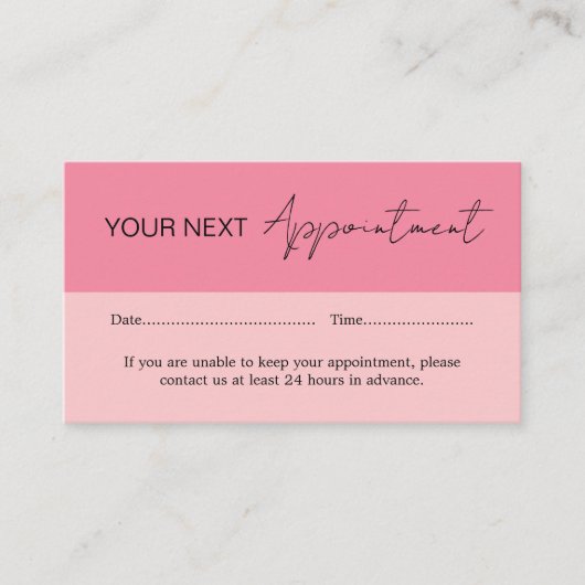 Sweet Watermelon Pink Appointment Card 名刺 (正面)