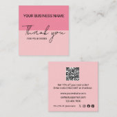 Sweet Watermelon Pink Thank You  スクエア名刺 (正面/裏面)