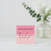 Sweet Watermelon Pink Thank You  スクエア名刺 (スタンド正面)