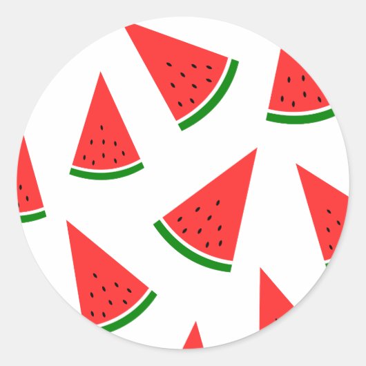 Sweet Watermelon Slice Pattern ラウンドシール (正面)