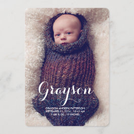 Sweet Welcome Two Photo モダン Birth Announcement 案内状