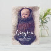 Sweet Welcome Two Photo モダン Birth Announcement 案内状 (スタンド正面)