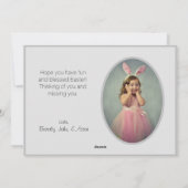 Sweet Wheelbarrow Bunny素朴フォトイースター シーズンカード (裏面)