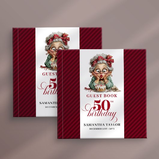 Sweet whimsical 50th lady guest signature book ゲストブック