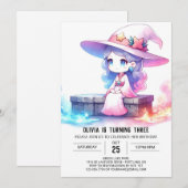 Sweet Whimsical Wizard Birthday 招待状 (正面/裏面)