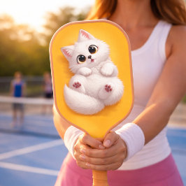 Sweet White Arctic Fox Carbon Fiber Pickleball Pad ピックルボールラケット