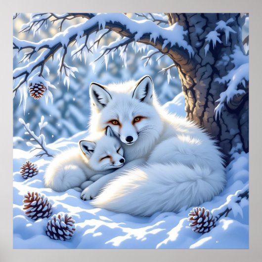 Sweet White Foxes in the Snow ポスター (正面)