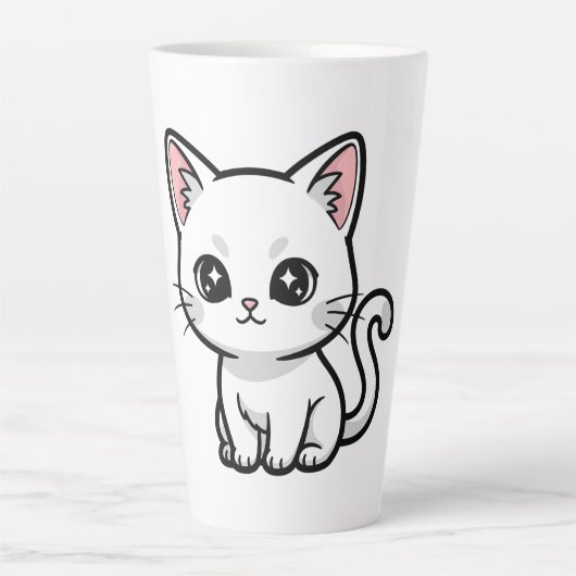 Sweet White Kitten カフェラテマグ (正面)