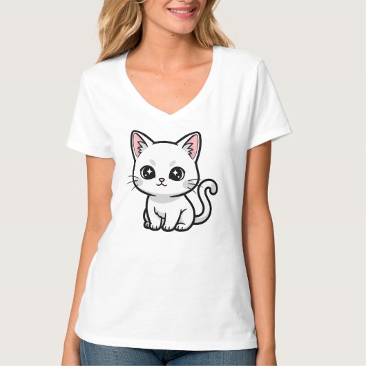 Sweet White Kitten Tシャツ (正面)