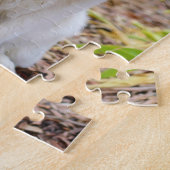 Sweet White Lapp Hund Dog Green Background Photo ジグソーパズル (側面)