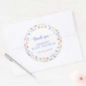 Sweet Wildflower Baby Shower Thank You Favor ラウンドシール (封筒)