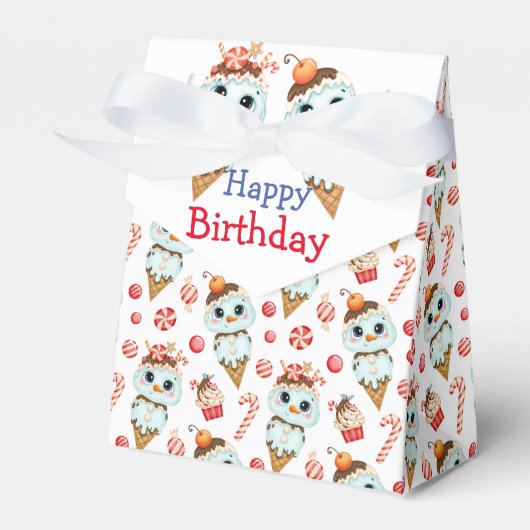 Sweet Winter Birthday Favor Box フェイバーボックス (正面サイド)