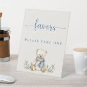 Sweet Winter Teddy Bear Baby Shower Favors  台座サイン (インサイチュ)