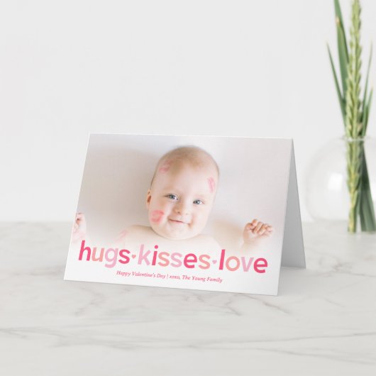 Sweet Wishes編集可能カラーバレンタインデーカード シーズンカード (正面)