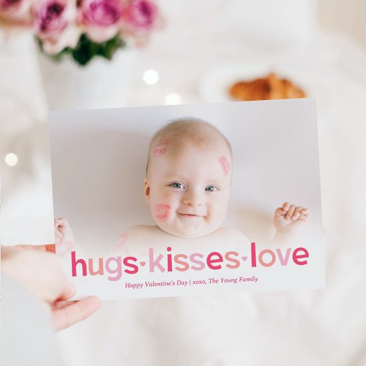 Sweet Wishes編集可能カラーバレンタインデーカード シーズンカード