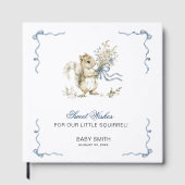 Sweet Wishes Watercolor Blue Ribbon Squirrel Baby  ゲストブック (正面)