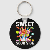 Sweet With A Sour Side Funny Candy Patch Delicious キーホルダー (正面)