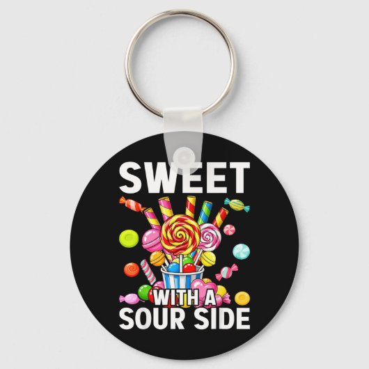 Sweet With A Sour Side Funny Candy Patch Delicious キーホルダー (正面)