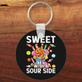Sweet With A Sour Side Funny Candy Patch Delicious キーホルダー (正面)