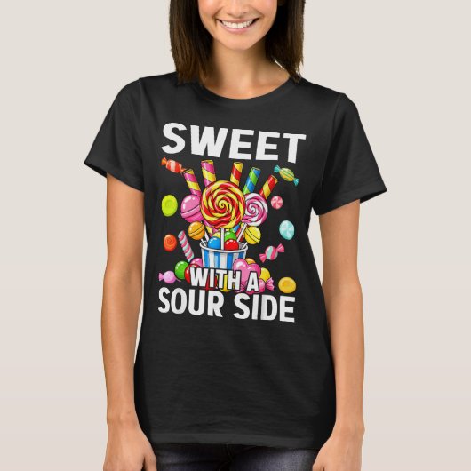 Sweet With A Sour Side Funny Candy Patch Delicious Tシャツ (正面)