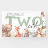Sweet Woodland Animal 2歳の誕生日パーティー 横断幕 (横)