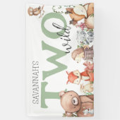 Sweet Woodland Animal 2歳の誕生日パーティー 横断幕 (縦)