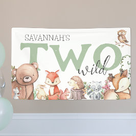 Sweet Woodland Animal 2歳の誕生日パーティー 横断幕
