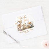 Sweet Woodland Animals赤ちゃんシャワーありがとうクラス ラウンドシール (封筒)
