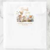 Sweet Woodland Animals赤ちゃんシャワーありがとうクラス ラウンドシール (バッグ)