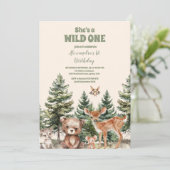 Sweet Woodland Animals 1st Birthday 招待状 (スタンド正面)