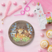 Sweet Woodland Animals Baby Shower 7"プレート ペーパープレート (パーティー)