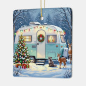 Sweet Woodland Camper Winter Scene Christmas セラミックオーナメント (左)
