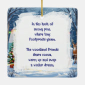 Sweet Woodland Camper Winter Scene Christmas セラミックオーナメント (裏面)
