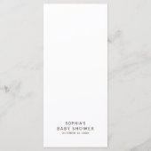 Sweet Woodland Fox Baby Shower Menu Card メニュー (裏面)