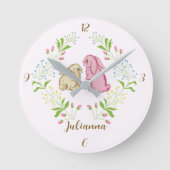 Sweet Wreath Bunny Round Clock ラウンド壁時計 (正面)