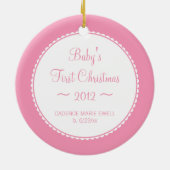 SweetBabyCarrots Babys初めてのクリスマスピンク セラミックオーナメント (裏面)