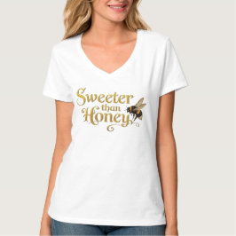 Sweeter Than Honey | Golden Vintage Bee Art Lover Tシャツ