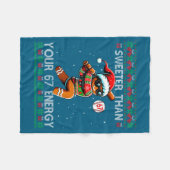 Sweeter Than Your 67 Energy Gingerbread Baseball C フリースブランケット (正面(横))