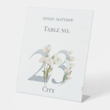 Sweetest白色フローラテーブル番号テーブルテント記号