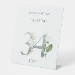 Sweetest白色フローラテーブル番号テーブルテント記号 台座サイン