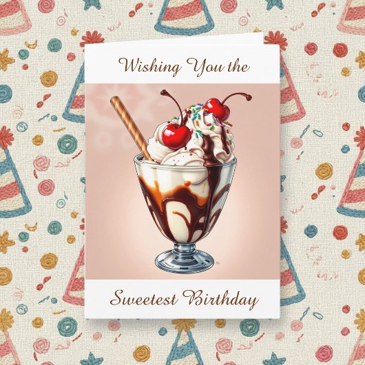 Sweetest Birthdayをお祈りしています | アイスクリーム カード