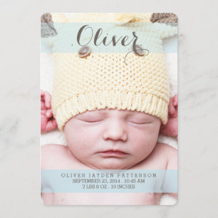 Sweetest Dream Two Photo モダン Birth Announcement 案内状