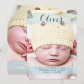 Sweetest Dream Two Photo モダン Birth Announcement 案内状 (正面/裏面)