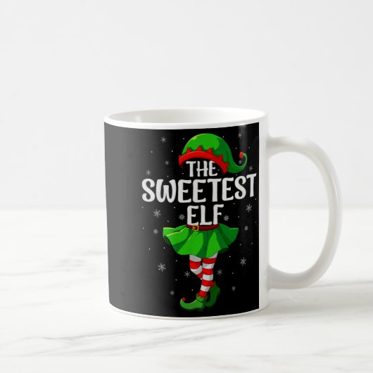 Sweetest Elf Christmas Girls Women Elf Squad Xmas コーヒーマグカップ (右)