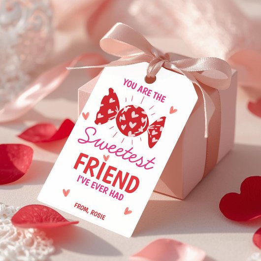 Sweetest Friend Valentine Gift Tag Candy Theme ギフトタグ
