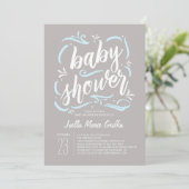 Sweetest Gray and Blue Baby Shower招待状 招待状 (スタンド正面)