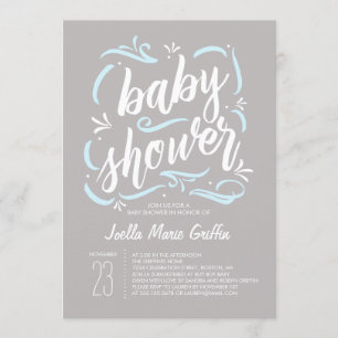 Sweetest Gray and Blue Baby Shower招待状 招待状