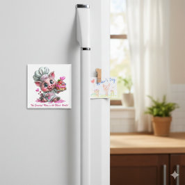 Sweetest Mom Pig Chef Refrigerator Magnet マグネット